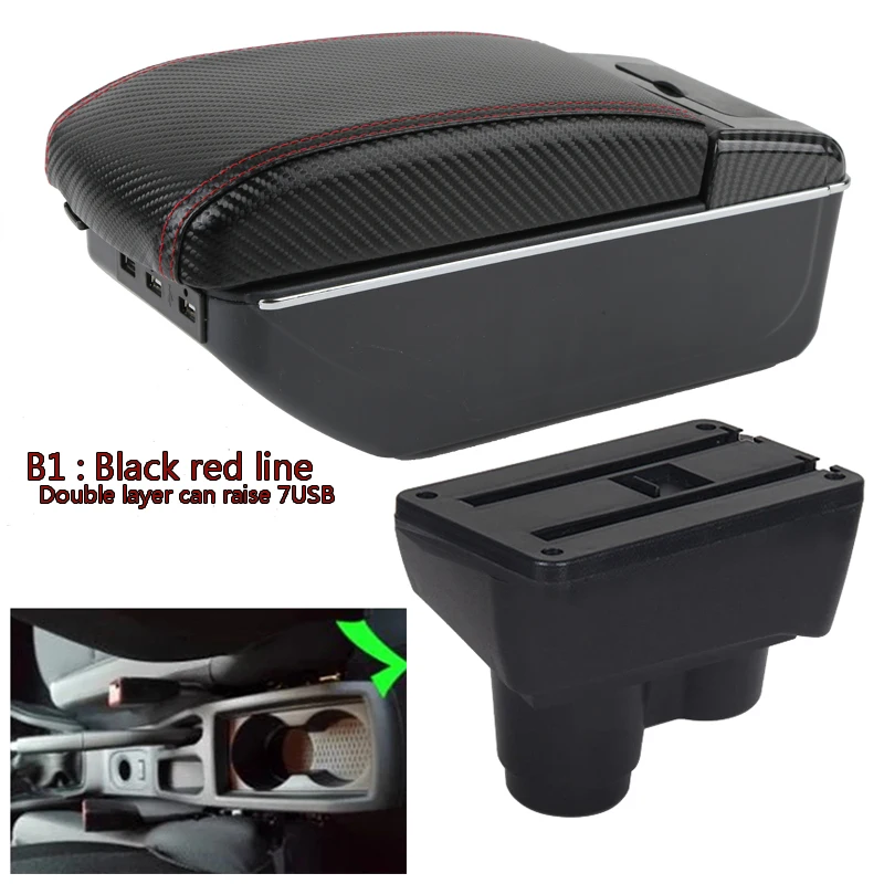 

For Renault Dacia Duster 2 3 Armrest Box 2018 2019 2020 2021 Central Console Storage Car Accessories Ashtray PU Cup Holder USB