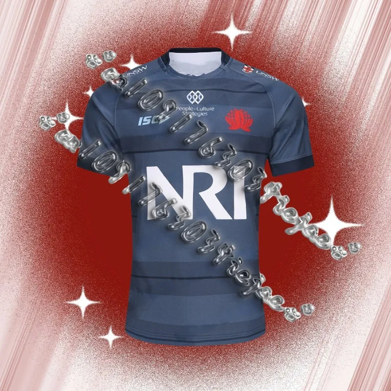 New Arriavl Australian Super Waratahs Rugby Replica Rugly Jersey Waratahs Mens Home Jersey Oversized 3D printed Tops