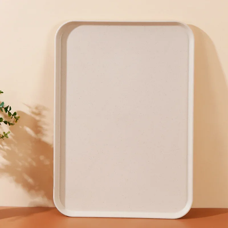 Rectangular Plastic Tray Hotel Restaurant Large Serving Trays Tea Water Dish Home Breakfast Bread Pan Coffee Table Organizer 6