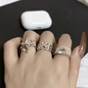 Metal Zirconia Mansard Open Geometric Ring Women's Exaggerated Glamour Ring Banquet Jewelry Accessories 2
