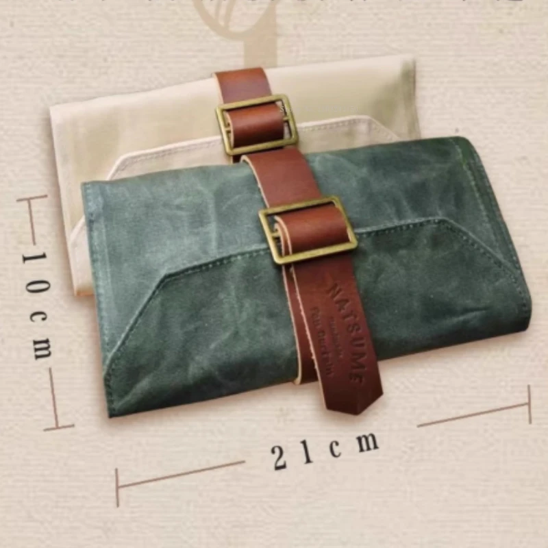 10x25cm 방수 캔버스 펜 커튼 수제 휴대용 수채화 그림 예술 도구 보관 롤업 연필 가방