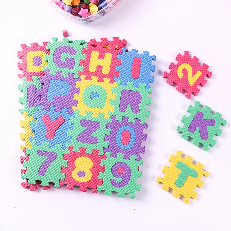 

Children's English alphabet number foam puzzle baby toy gift blocks 36 piece number letter puzzle surprise gifts for children