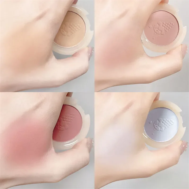 1PC Blush Makeup Palette 4 Color Mineral Powder Blue Pink Rouge Long Lasting Natural Cheek Tint Waterproof Blusher Cosmetic powder blusher blush powder blush plate facial blusher