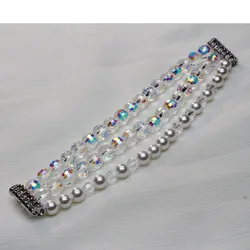 Elegant Beaded Bracelet for Smartwatch - Luxury Jewelry Band for Women (White)