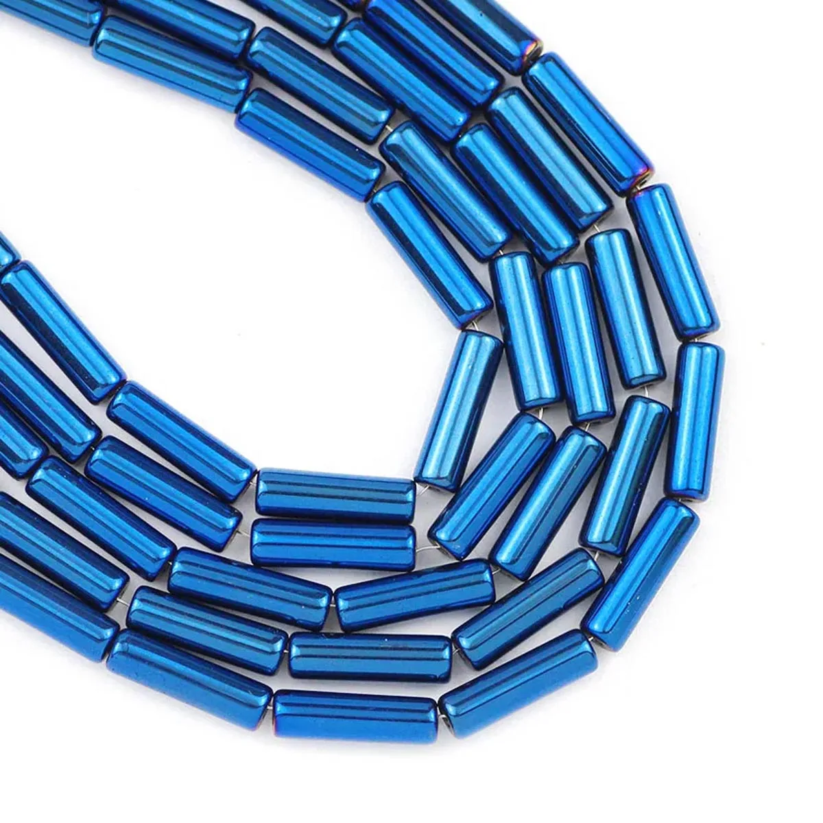 Rose Gold Plated Lava Stone Cylinder Beads