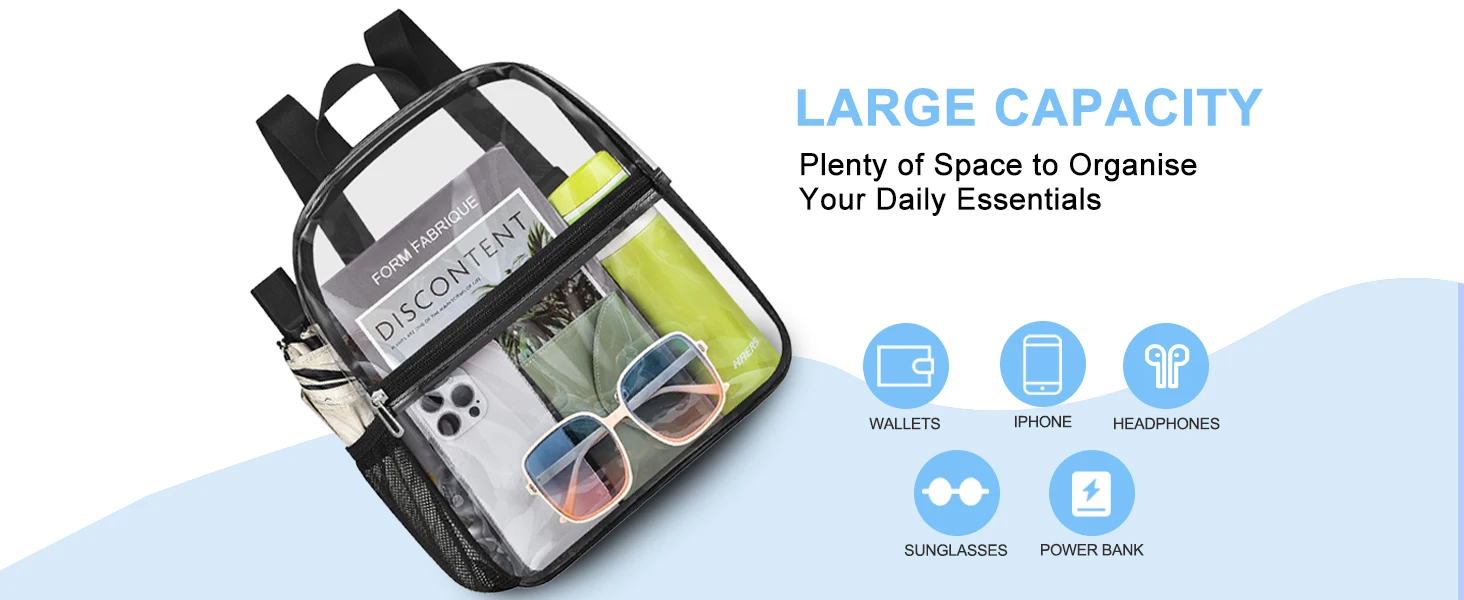 clear backpack 12x6x12