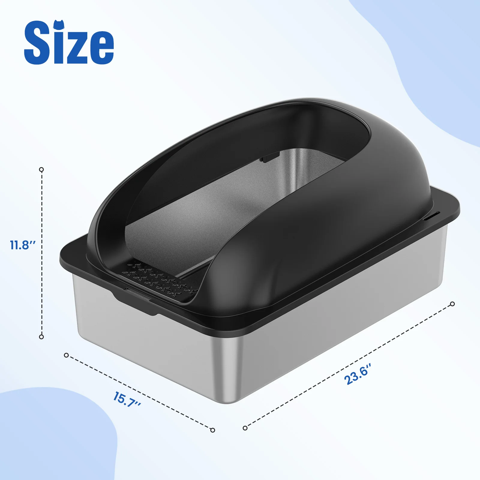 Stainless 24IN Steel Cat Litter Box 3