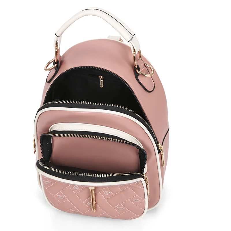 2022 Female Leather Backpack Fashion Bagpack Luxury Shoulder Back Bag Preppy Style Backpacks for Girls Cute Bookbag Rucksack