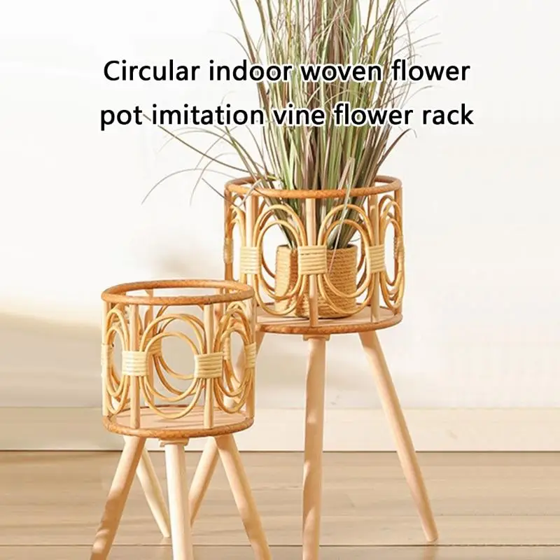 Elegant Large Rattan Floor Standing Planter Basket for Home and Office Decor