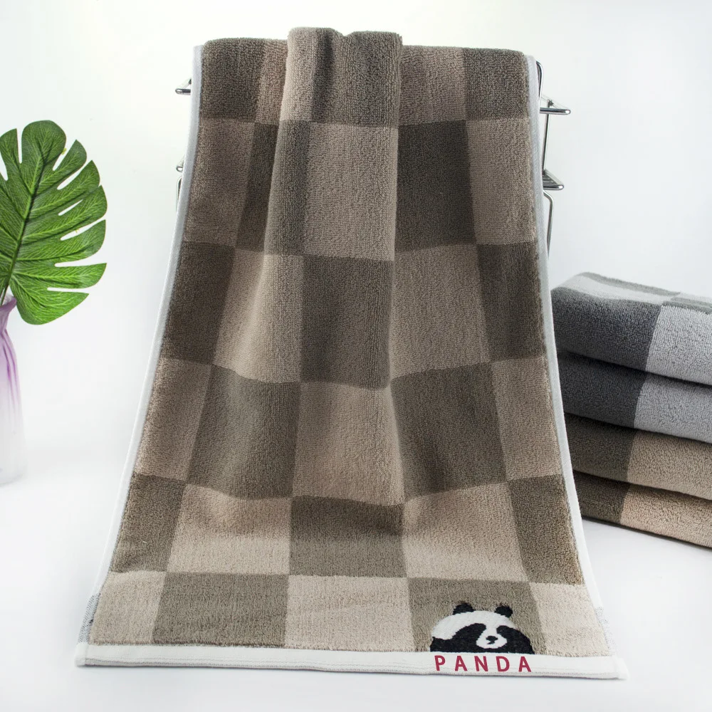 Cotton Face Towel Thickened 32 Strand Adult Towel Panda Grid Super Absorbent Household Pure Thickened Towel Ultimate Strand