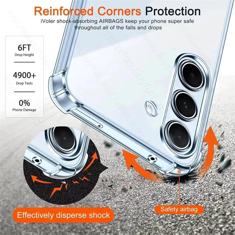 Clear Crystal Anti-Yellowing Shockproof TPU Soft Case