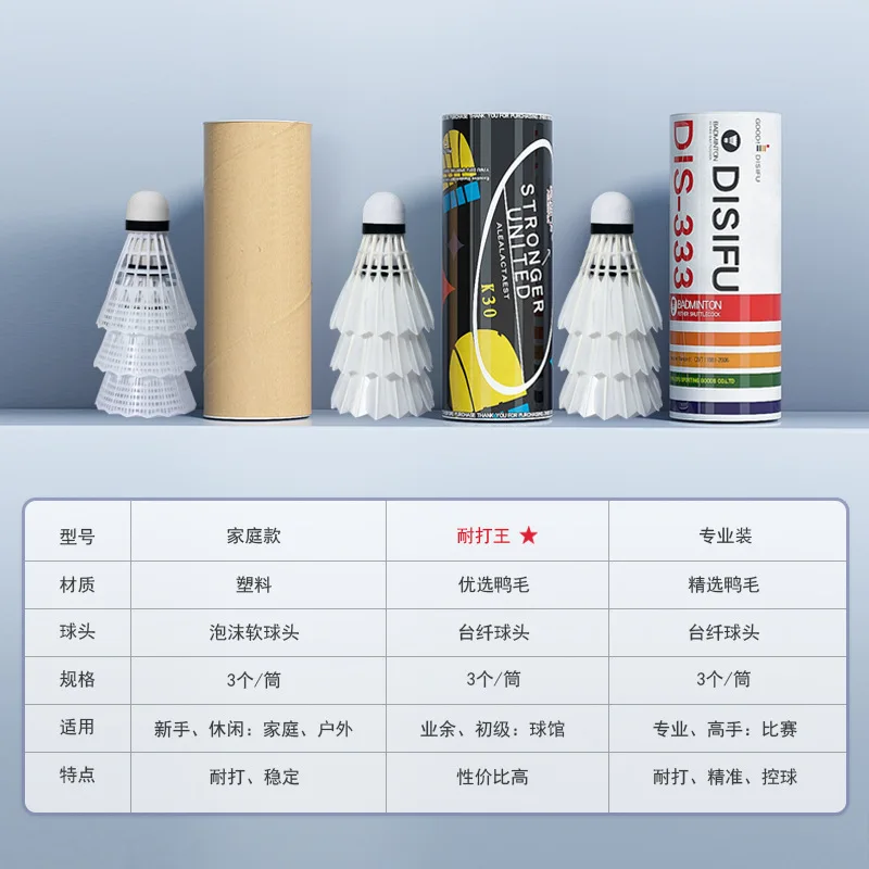 

3pcs Duck Feather Shuttlecock Nylon Badminton Badminton Shuttlecock Training Sport Badminton Ball