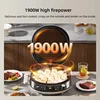 220V Electric Skillet with Dual Heating Surfaces and Removable Non-stick Plate for Pancake Griddle Home Use 34cm Large Caliber 6