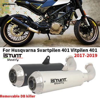 For Husqvarna Svartpilen 401 Vitpilen 401 2017 2018 2019 Motorcycle Exhaust Full System Link Pipe Modified Muffler Moto Escape