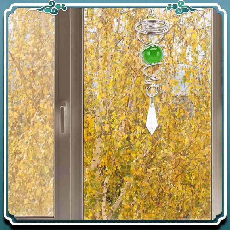 Spiral Wind, 2Pcs Gazing Ball Spiral Tail Wind Stabilizer Stainless Steel Winds For Outside, Green Durable