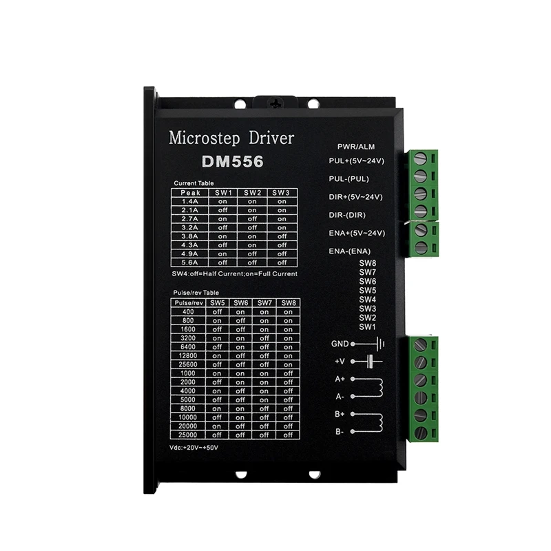 1pcs DSP digital 57/86 stepper motor 5.6A driver 128 subdivision DM556 instead of DM542/TB6600 dm542 tb6600 digital stepper motor driver 2 dhase 4 2a for 42 57 86 stepper motor nema17 23 34 controller can replace dm556