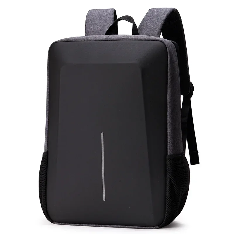 

Fashion New Casual Men Computer Backpack Hard Shell Anti-theft Backbag Laptop External Charging Port Waterproof Shoulder Bag