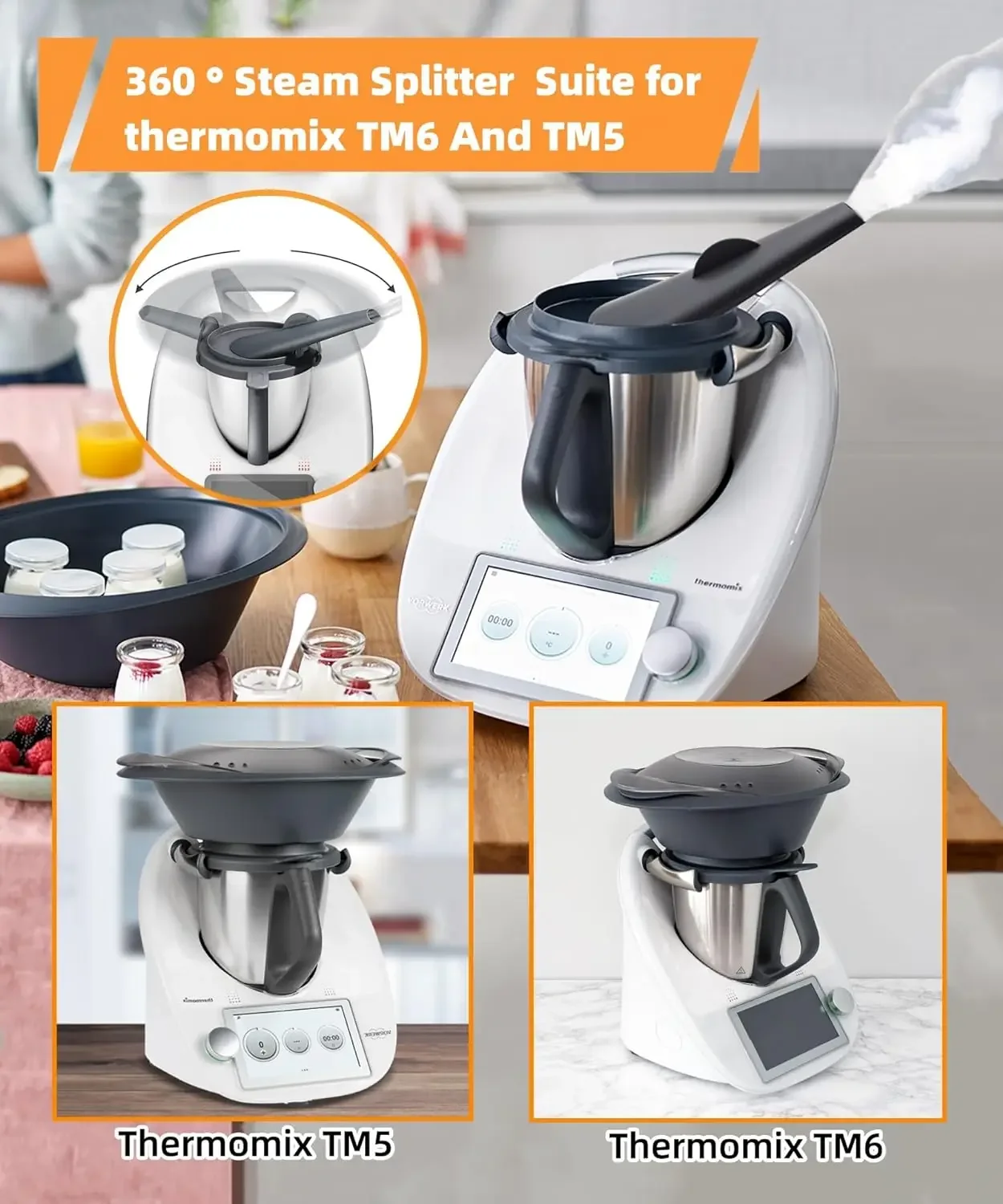 Steam Diverter for Thermomix TM5/TM6 Air Guided Steam Release Diverter Exhaust Pipe Fittings Relief To Prevent Burn Kitchen Tool