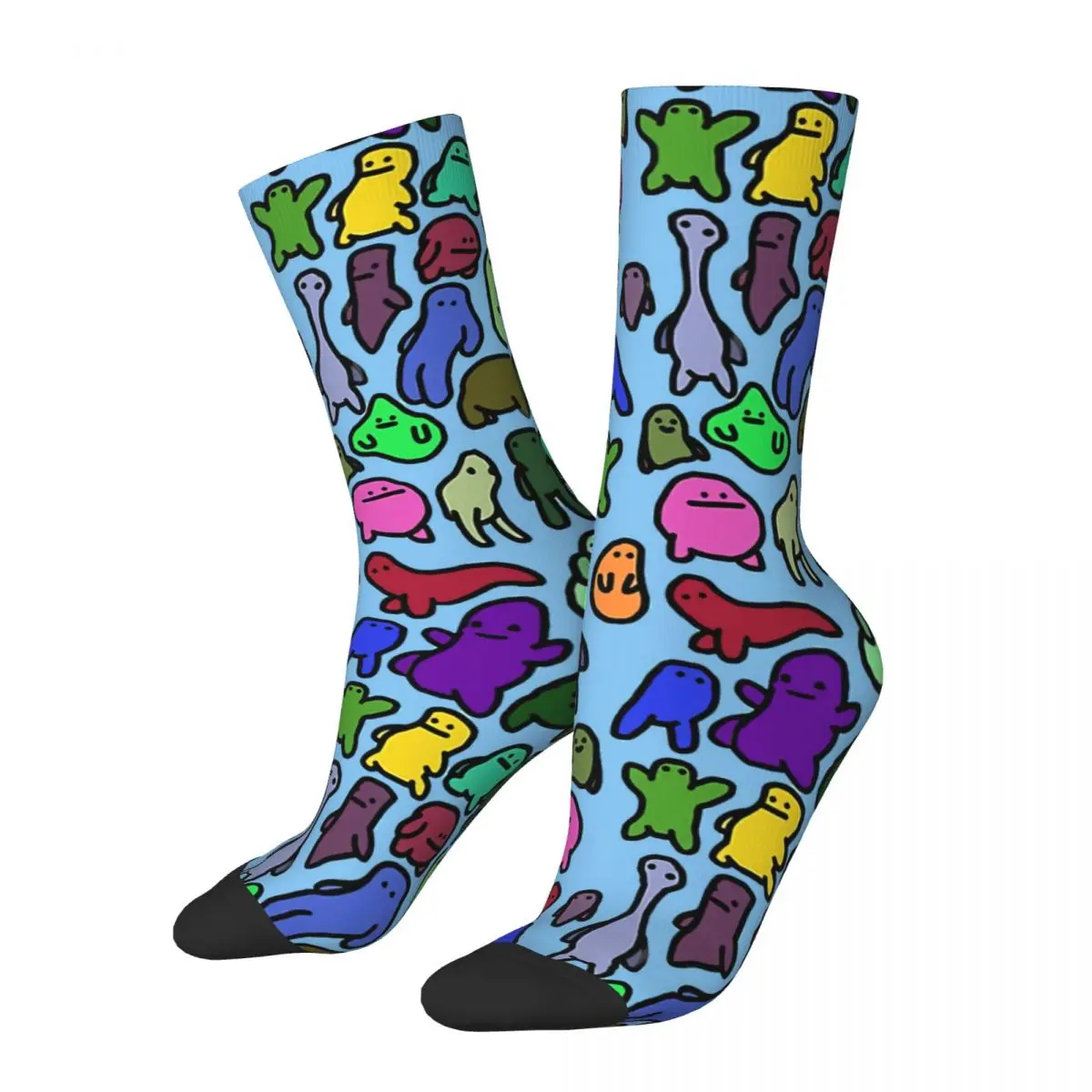 

Funny Crazy Sock for Men Creature Bunch Doodle Hip Hop Harajuku Doodle Art Happy Pattern Printed Boys Crew Sock Novelty Gift