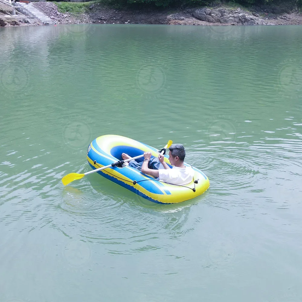 Durable PVC Yellow and Blue Color Kayak Inflatable 2 Person Fishing Rowing Boats