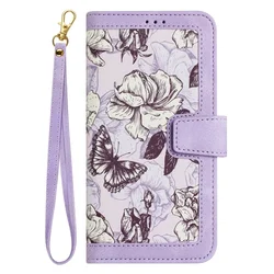 3D Flower Leather Flip Wallet Phone Case with Strap for Xiaomi Mi 15 (PURPLE)