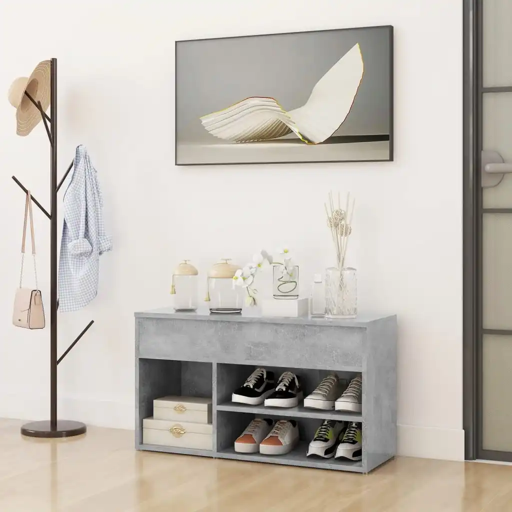 80x30x45 cm concrete gray shoe bench, shoe shoe shelf, shoe