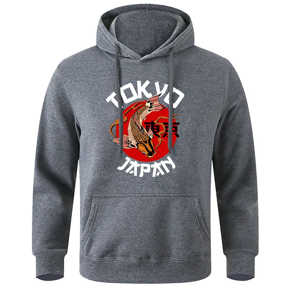 

Tokyo Koi Fish Printing Men'S Hoodie Graphic Novelty Hooded Shirt Loose Sports Oversized Clothing Colorful Fashion Man Hooded