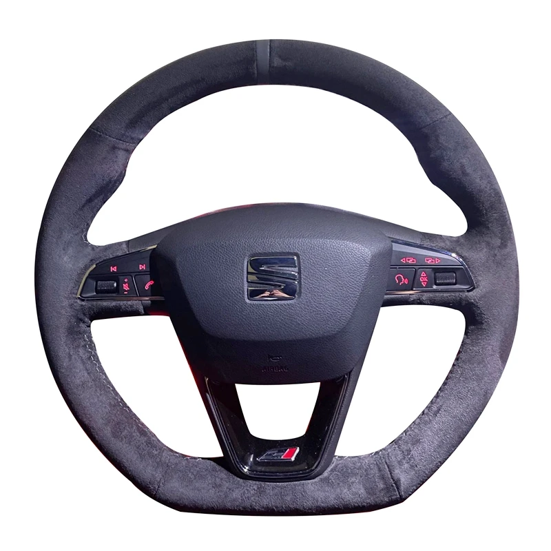 Treccia Coprivolante per auto Volante in pelle scamosciata Accessori auto per Seat Leon Cupra R Leon ST Cupra Leon Ateca FR - immagine 2