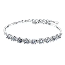 

HTOTOH S925 Silver 2.7 Carat Moissanite Diamond Single Row Diamond Bracelet Female Support on Behalf of the Delivery