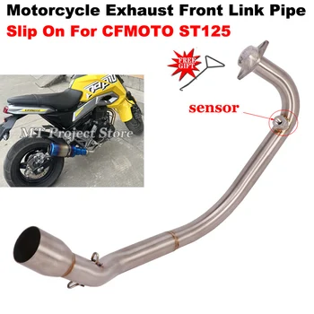 Slip On For CFMOTO ST125 Motorcycle Exhaust Escape Modified Stainless Steel Front Link Pipe Connecting 51mm MOTO Muffler Tube