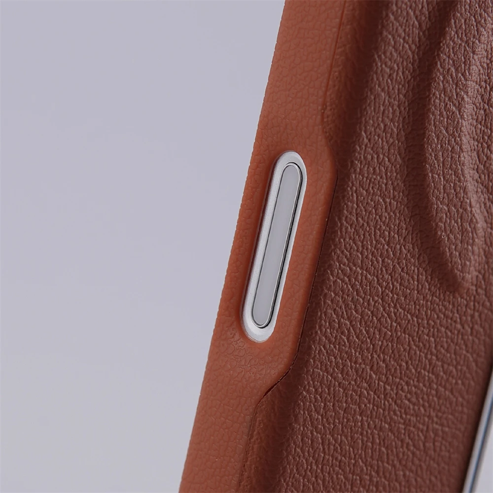 Premium Rotation Kickstand Business PU Leather Case with MagSafe Magnetic Matte Shockproof Cover