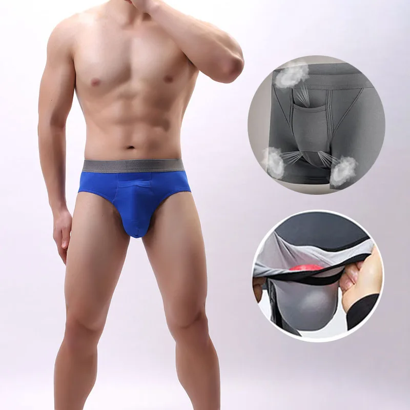 Prolong Sex Time Improve Briefs Men Breathable Underwear Penis Pouch Open Hole Boxer Sexy Comfortable Soft Underpant Lingerie england man sexy magnetic therapy energy boxers sex ability improve shorts crotch health care underwear prostate massage briefs