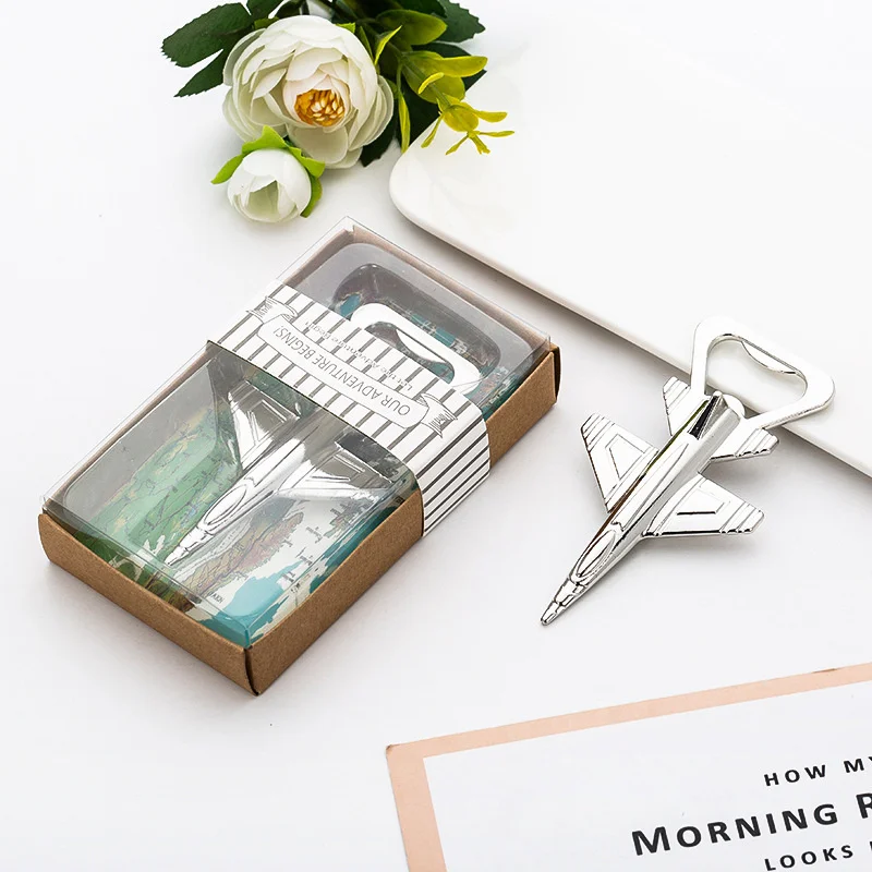 20pcs Wedding Return Gift Wedding Gift Helicopter Bottle Opener Silver Combat Aircraft Beer Opener