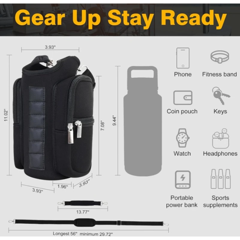 Magnetic Sports and Travel Gym Bag with Strap & Water Bottle Holder