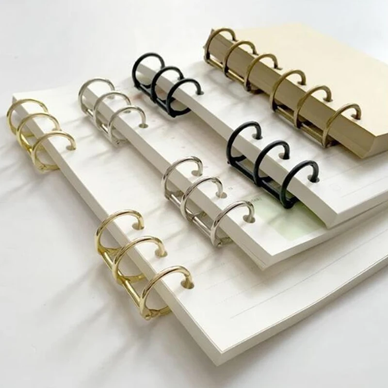 

New 2pcs Metal 3 Rings Binder Notebook Hinged Rings Album Spiral Binder Rings Loose Leaf Circle Binding Clip Scrapbook Accessory