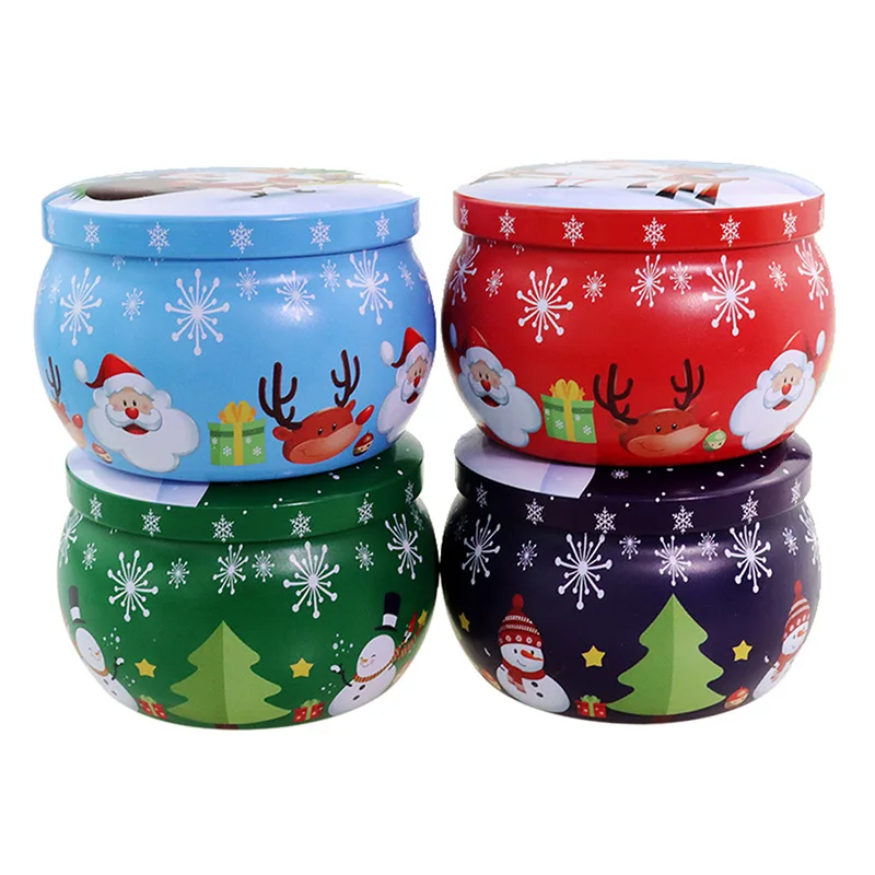 

Merry Christmas Tin Box Cartoon Santa Claus Snowman Elk Pattern Candy Boxes For Home Xmas 2024 New Year Party Gift Wrap Box