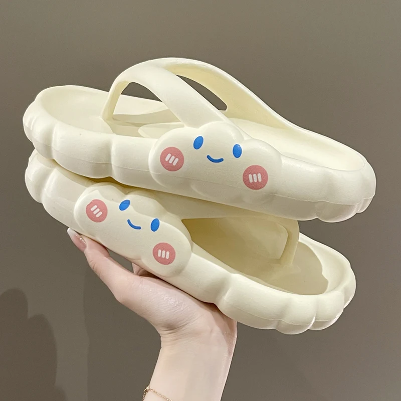 indoor slippers with arch support Rimocy Clip Toe Soft Soled Cloud Slippers Women 2022 Summer Thick Sole Platform Sandals Slides Woman Non Slip Indoor Flip Flops indoor fur slippers