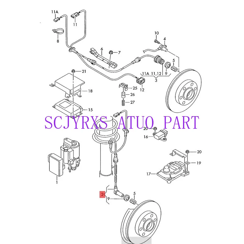 ABS Wheel Speed Sensor Front Driver or Passenge 8D0927803D For VW Passat B5 Audi A4 A6 Skoda Superb 8D0 927 803B 8D0 927 803C