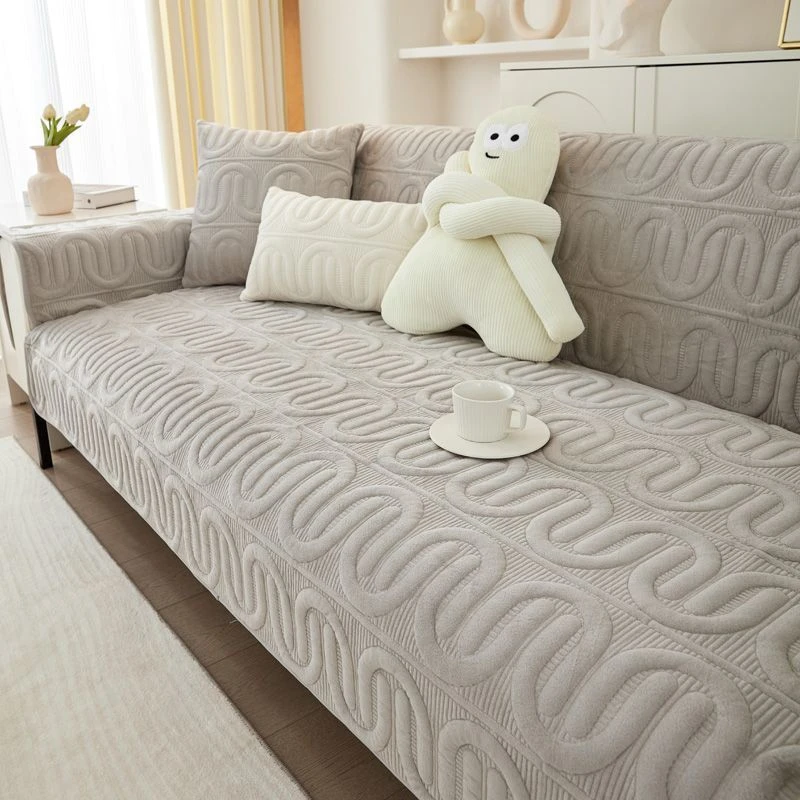 Thickened plush Sofa Cushion Couch Cover For Seasons Universal Non slip