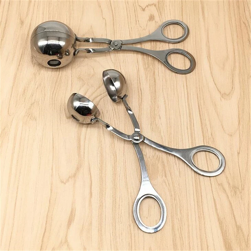 Stainless Steel Meatball Maker Spoon Kitchen Tools Shrimp Balls Mold Digging Ball Spoon DIY Meat Snack Foods Fish Balls Tools