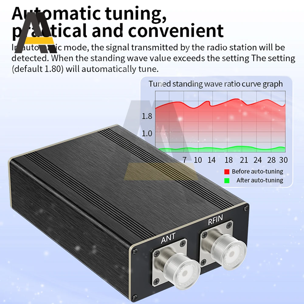 Mini Sintonizzatore d'Antenna Automatico per Apparecchiature Radio 1.8~55MHz 0.96IN con Alloggiamento ATU‑100 Strumenti Elettrici - immagine 2