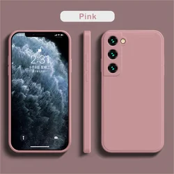 Shockproof Quadrate Liquid Silicone Phone Cover Coque for Galaxy A51 4G (Pink)
