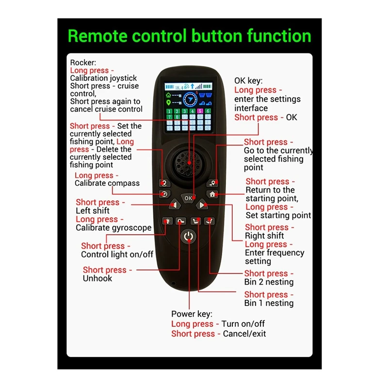 RX40G Wireless Remote Control Kit One-Hand Transmitter Plastic GPS One Click Return For RC Tug Boat 5