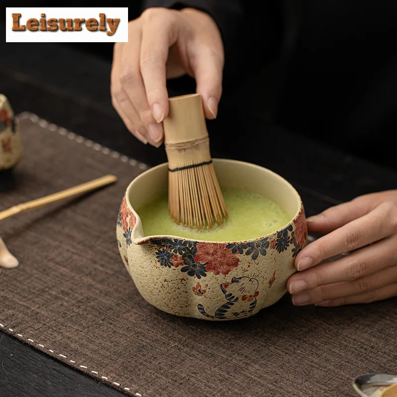 Firestone Red Tea Set Complete Set Ancient Whisk Batidor Japanese Matcha Set Kit Green Tea Powder Bamboo Tranditional Tea Sets