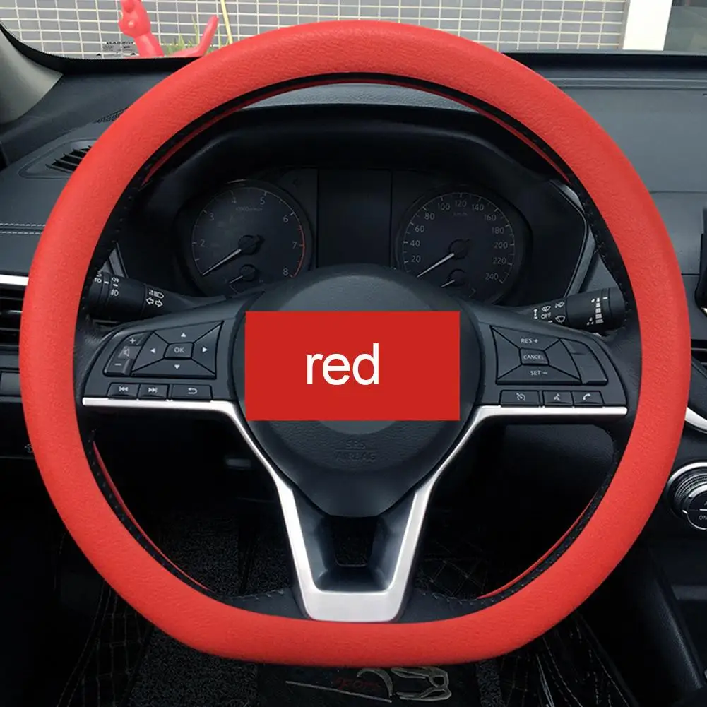 Universal Auto Silikon Lenkrad elastische Handschuh abdeckung Textur weiche mehrfarbige Auto Dekoration DIY deckt Autozubehör – Detail 7