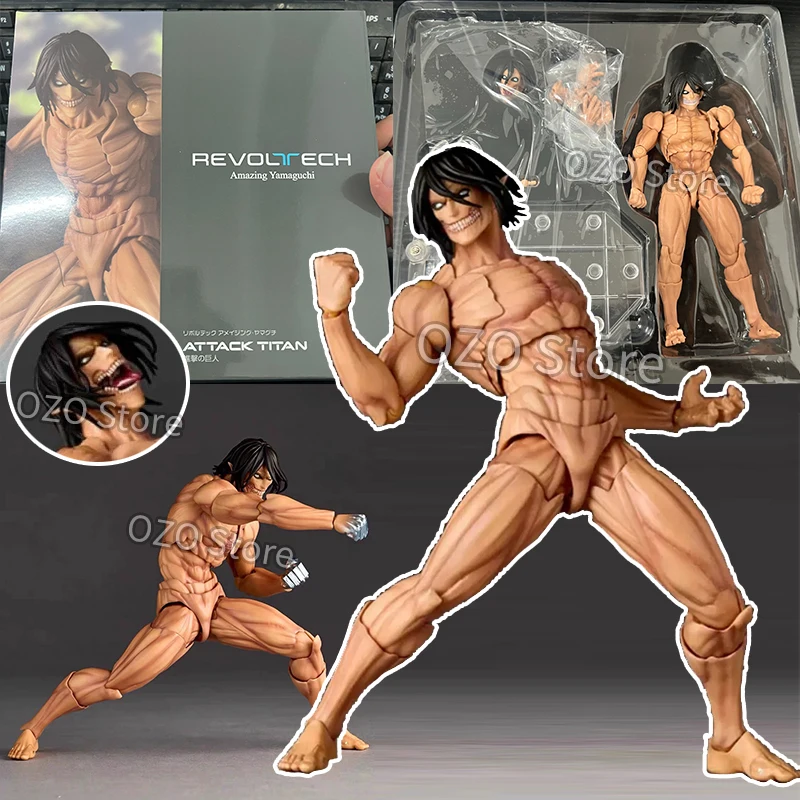 Attack on Titan Eren Jaeger Action Figure Revoltech Amazing Yamaguchi Eren Anime Model Toys Figures PVC Collection Doll Toys 1