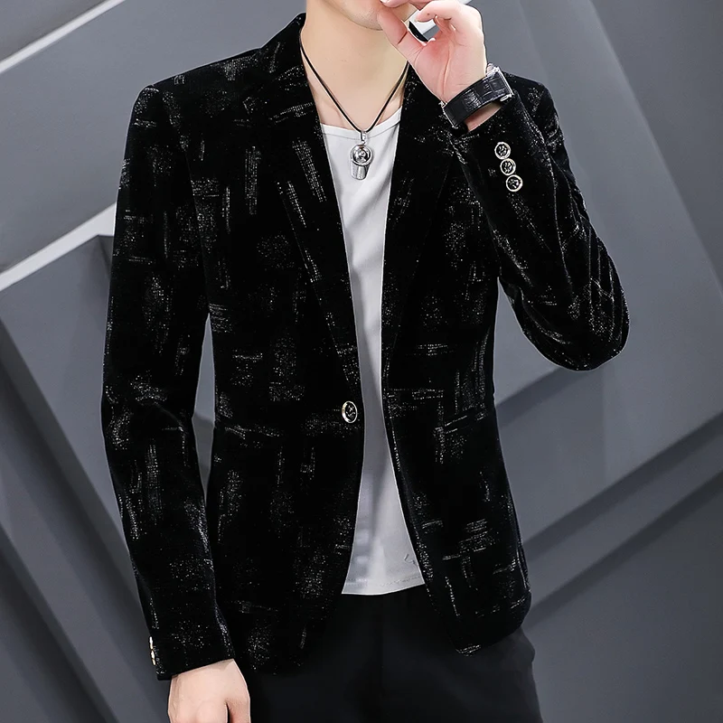 New Corduroy Suit for Men Young Slim Small Suit Formal Single West Jacket Outside Spring and Autumn Comfortable Formal Coat Men 2