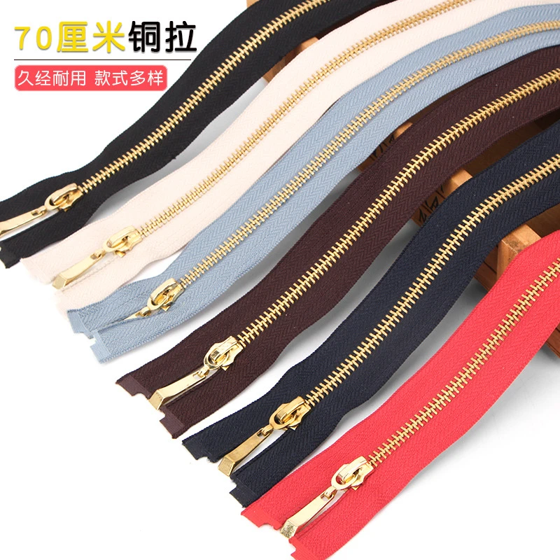 70cm multi color long zipper jacket copper zipper down jacket jacket