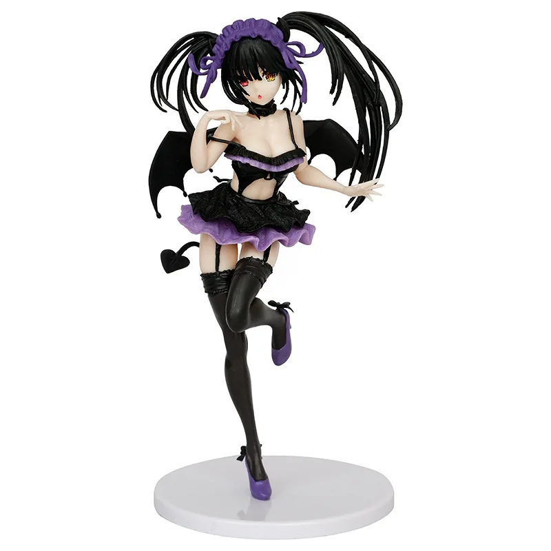 

21cm DATE A LIVE Tokisaki Kurumi Nightmare purple Anime Figurine Action Figure Toys Doll Christmas Gift With Box