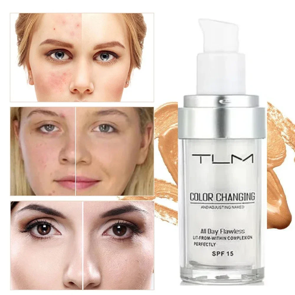 TLM Foundation Magic Color Changing Foundation Liquid Soft Matte Long Lasting Hydrating Makeup Base Maquiagem Makeup
